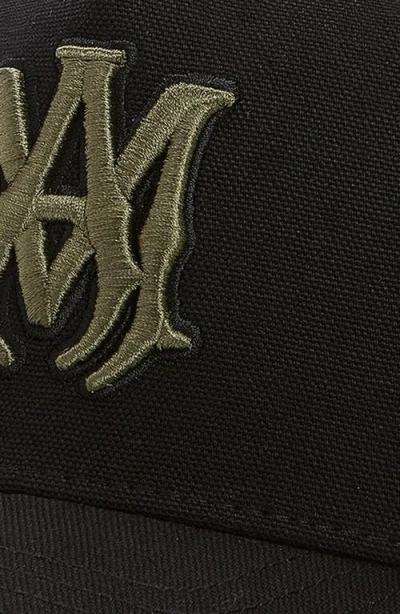 Amiri Men Black Baseball Cap With Logo On Front And Side In Cotton Man In Black