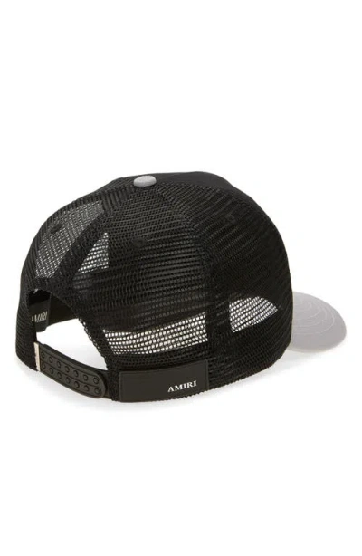 Amiri Ma Outline Embroidered Canvas Trucker Hat In Black