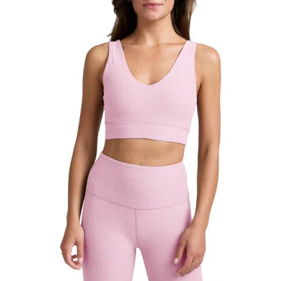 Beyond Yoga Space Dye Longline Sports Bra In Animal Print