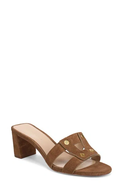 Veronica Beard Via Embossed Slide Sandal In Brown