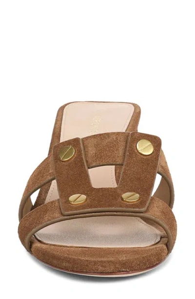 Veronica Beard Via Embossed Slide Sandal In Brown