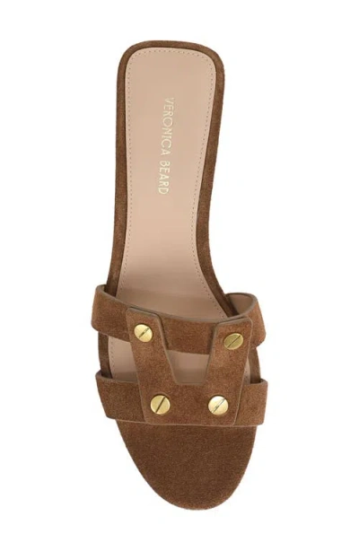 Veronica Beard Via Embossed Slide Sandal In Brown