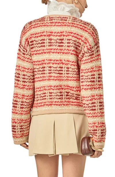 English Factory Textured Stripe Wool Blend Jacket In Multi