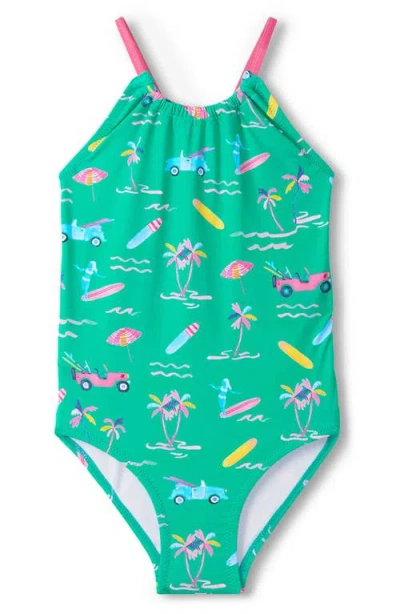 Hatley Tropical Escape One-piece Swimsuit In Green