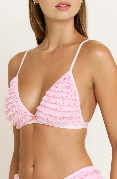 Honeydew Rumba Ruffle Triangle Bralette In Pink
