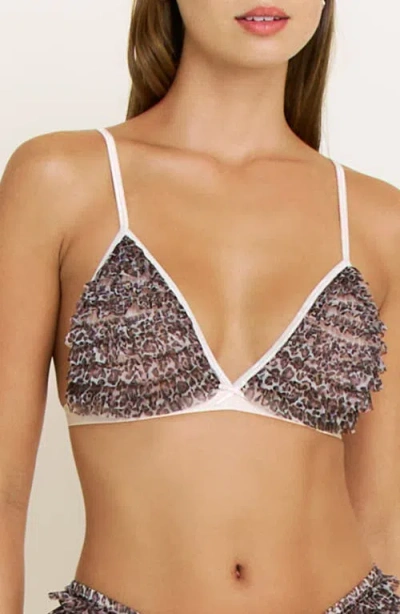 Honeydew Rumba Ruffle Triangle Bralette In Animal Print