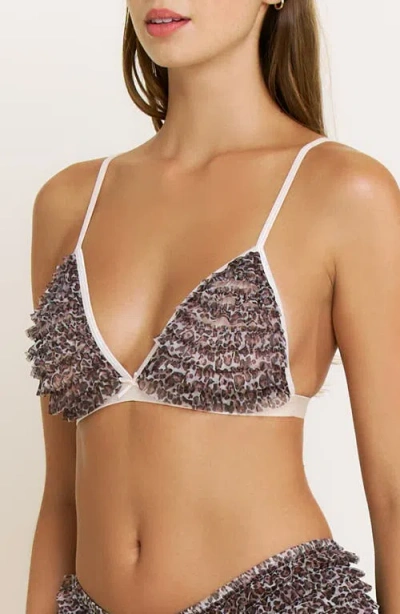 Honeydew Rumba Ruffle Triangle Bralette In Animal Print