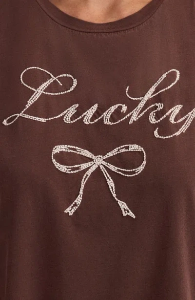 Lucky Brand Classic Lucky Bow T-shirt In Brown
