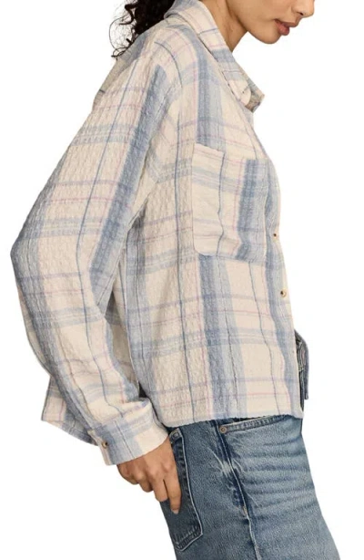 Lucky Brand Plaid Crop Button-up Shirt In Animal Print