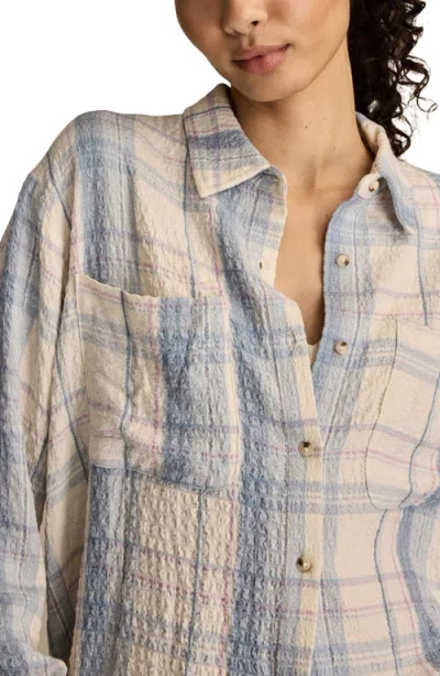 Lucky Brand Plaid Crop Button-up Shirt In Animal Print
