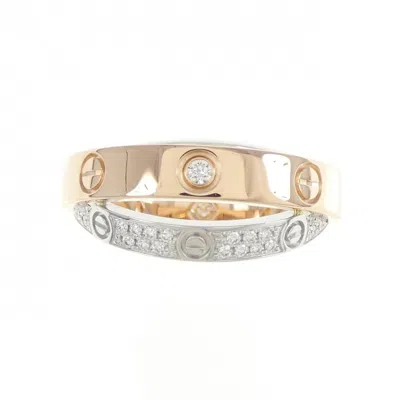 Pre-owned Cartier Pink Gold White Gold Pink Gold (18k) White Gold (18k) Band Ring () In Multi