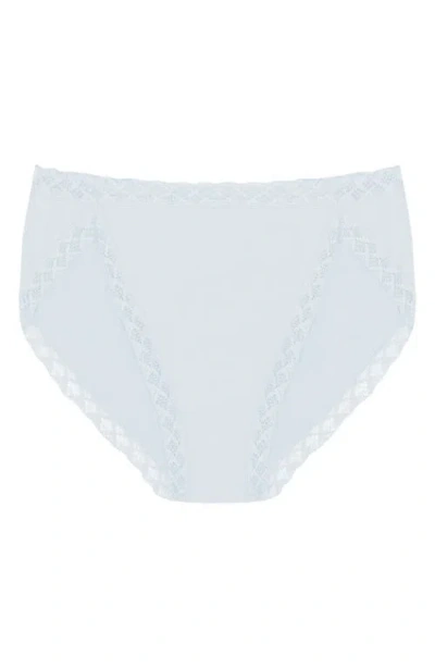 Natori Bliss Lace-trim Cotton French-cut Brief Underwear 152058 In Gray