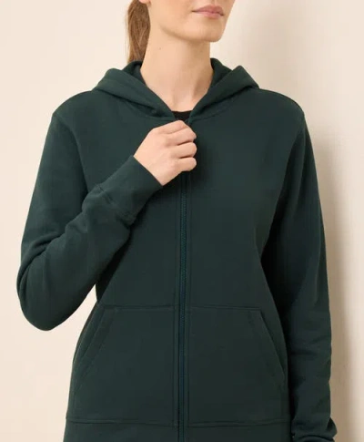 Pact Organic Cotton Brushed Fleece Zip Hoodie In Black