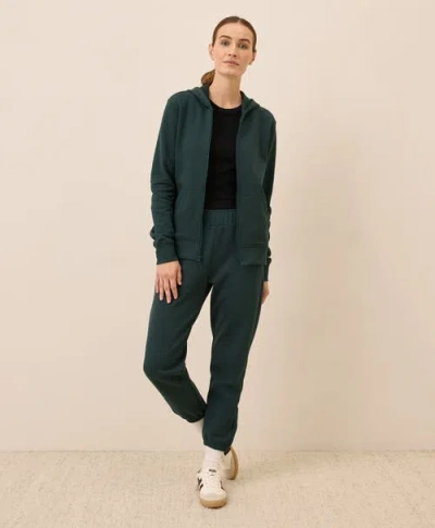 Pact Organic Cotton Brushed Fleece Zip Hoodie In Black