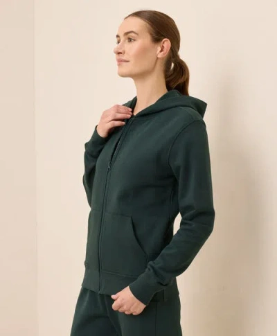 Pact Organic Cotton Brushed Fleece Zip Hoodie In Black