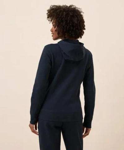 Pact Organic Cotton Brushed Fleece Zip Hoodie In Blue