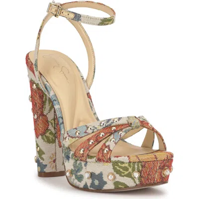 Jessica Simpson Ilaria 2 Ankle Strap Platform Sandal In Multi