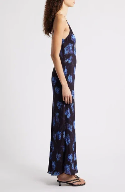 Rag & Bone Larissa Floral Print Sleeveless Maxi Dress In Blue