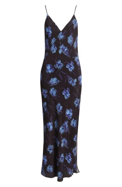 Rag & Bone Larissa Floral Print Sleeveless Maxi Dress In Blue
