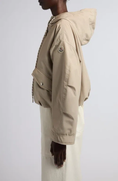 Moncler Eucalyptus Hooded Down Jacket In Neutral