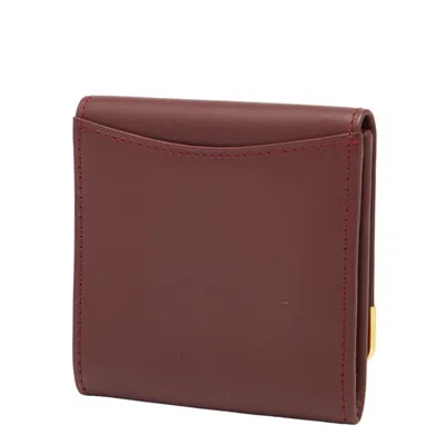 Pre-owned Cartier Wine Red Leather Coin Purse/coin Case () In Burgundy