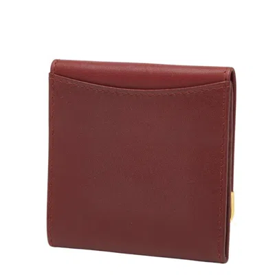 Pre-owned Cartier Wine Red Leather Coin Purse/coin Case () In Burgundy