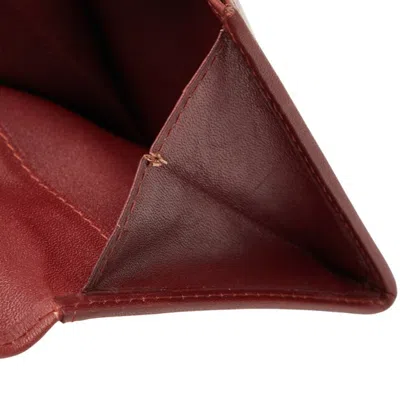 Pre-owned Cartier Wine Red Leather Coin Purse/coin Case () In Burgundy