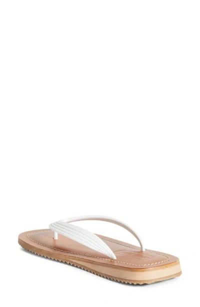 Miu Miu Logo Rubber Thong Sandals Notched Sole In White