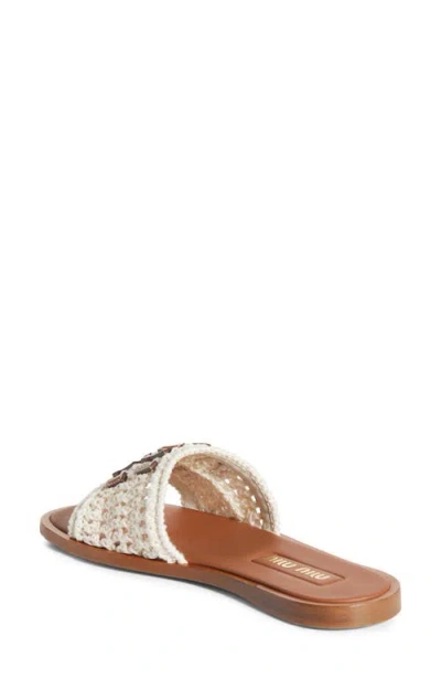 Miu Miu Crochet Slide Sandal In Animal Print