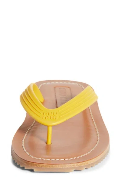 Miu Miu Flip Flop In Yellow