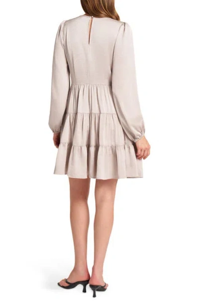 Matty M . Provence Long Sleeve Tiered Dress In Neutral