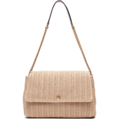 Rag & Bone Large Chelsea Straw Flap Crossbody Bag In Neutral
