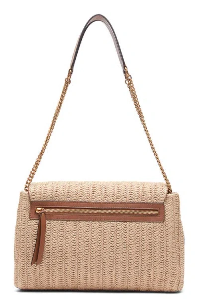 Rag & Bone Large Chelsea Straw Flap Crossbody Bag In Neutral
