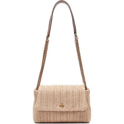 Rag & Bone Small Chelsea Straw Flap Crossbody Bag In Nude