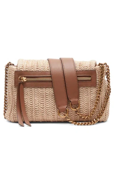 Rag & Bone Small Chelsea Straw Flap Crossbody Bag In Nude