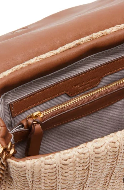 Rag & Bone Small Chelsea Straw Flap Crossbody Bag In Nude