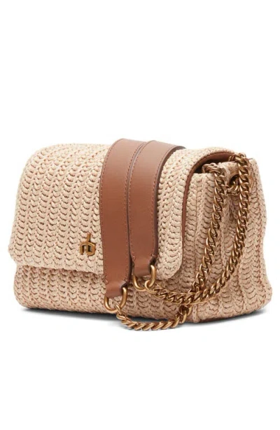 Rag & Bone Small Chelsea Straw Flap Crossbody Bag In Nude