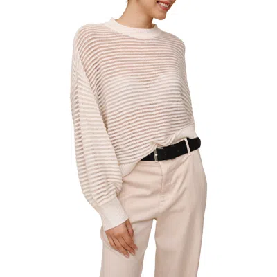 Bella Dahl Metallic Relaxed Crewneck Sweater In Neutral