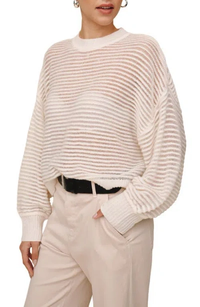 Bella Dahl Metallic Relaxed Crewneck Sweater In Neutral