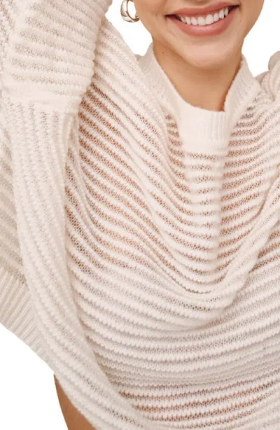 Bella Dahl Metallic Relaxed Crewneck Sweater In Neutral