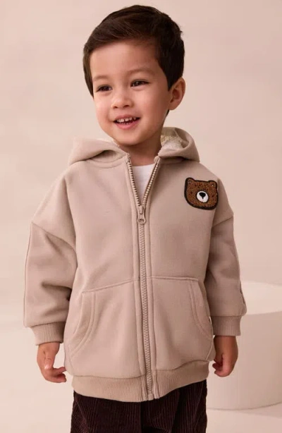 Next Kids' Emblem Front Zip Hoodie In Gray