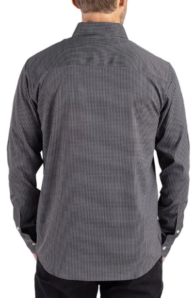 Cutter & Buck Skyline Epic Confidence Check Stretch Button-down Shirt In Black
