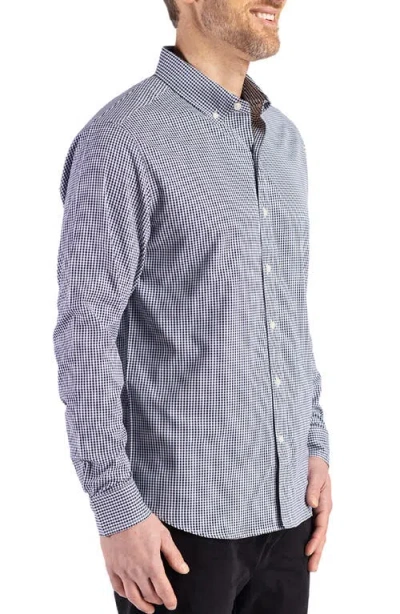 Cutter & Buck Skyline Epic Confidence Check Stretch Button-down Shirt In Blue