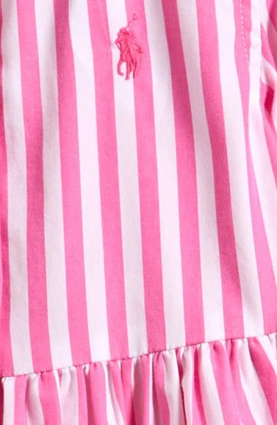 Ralph Lauren Long Sleeve Poplin Dress In Multi