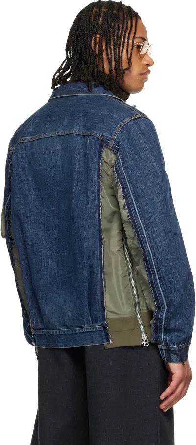Sacai Patchwork Denim Jacket In Multi