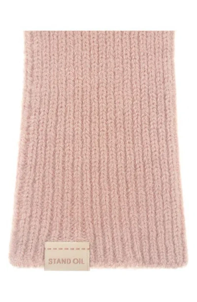 Stand Oil Heart Stud Knit Gloves In Neutral