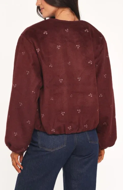 Petal And Pup Petal & Pup Marla Crop Bomber Jacket In Red