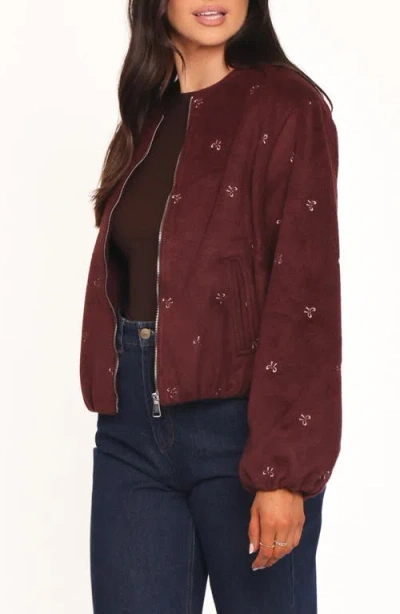 Petal And Pup Petal & Pup Marla Crop Bomber Jacket In Red