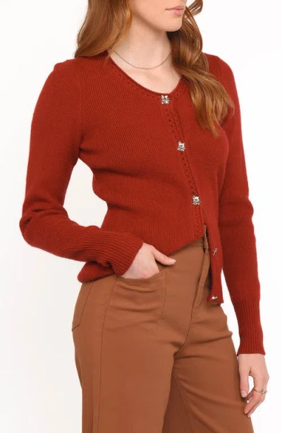 Petal And Pup Petal & Pup Quay Openwork Detail Cardigan In Red