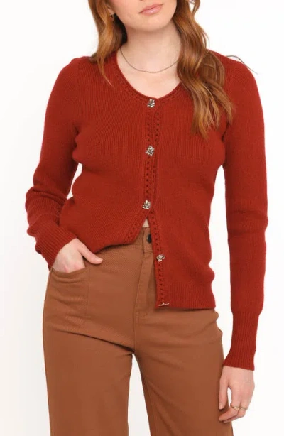 Petal And Pup Petal & Pup Quay Openwork Detail Cardigan In Red